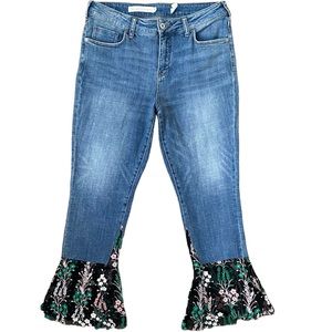 Anthropologie Jeans Pilcro and the Letterpress Slim Boyfriend Ankle Floral Hem
